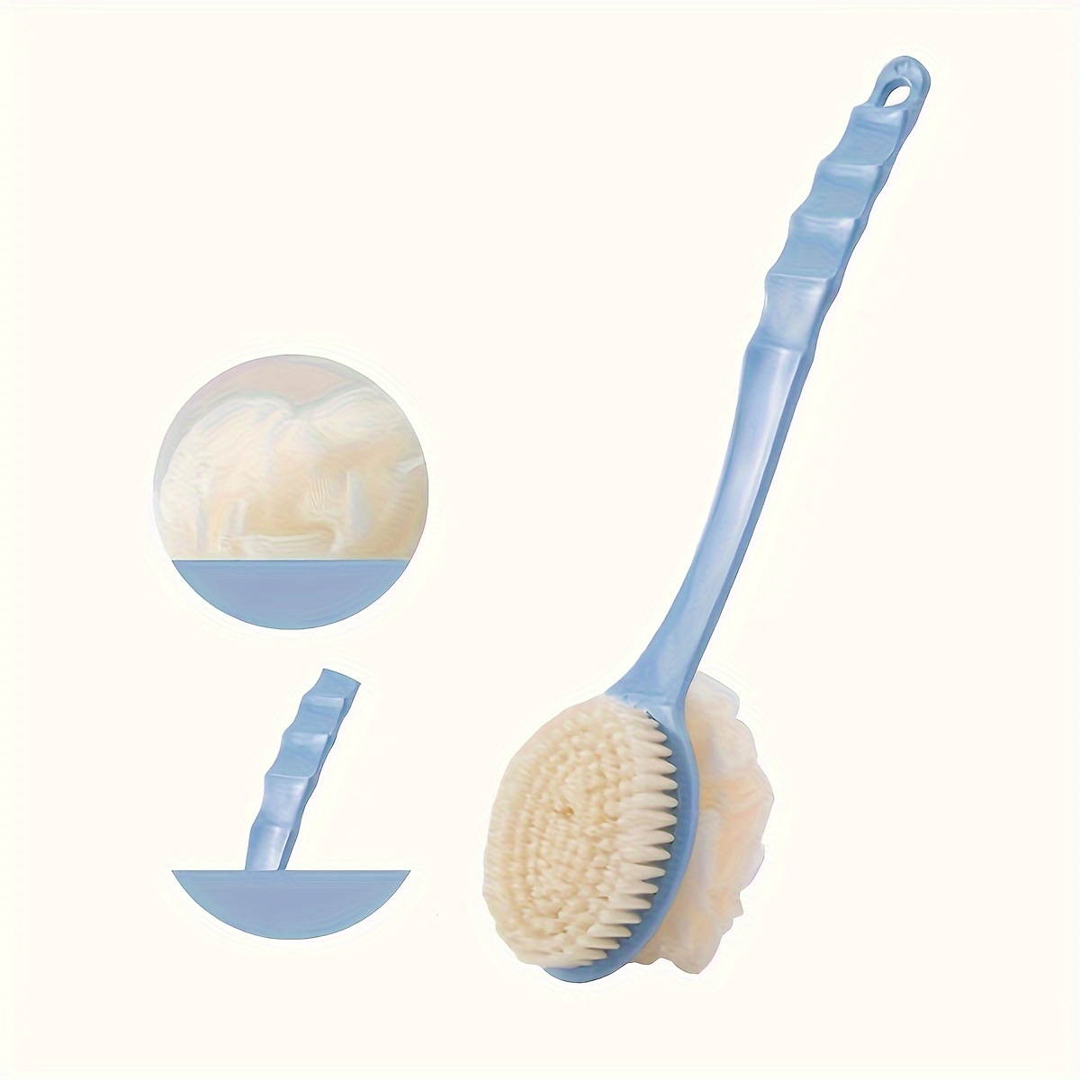 Exfoliating Body Scrubber with Long Handle Soft Bath Brush & Skin Massager