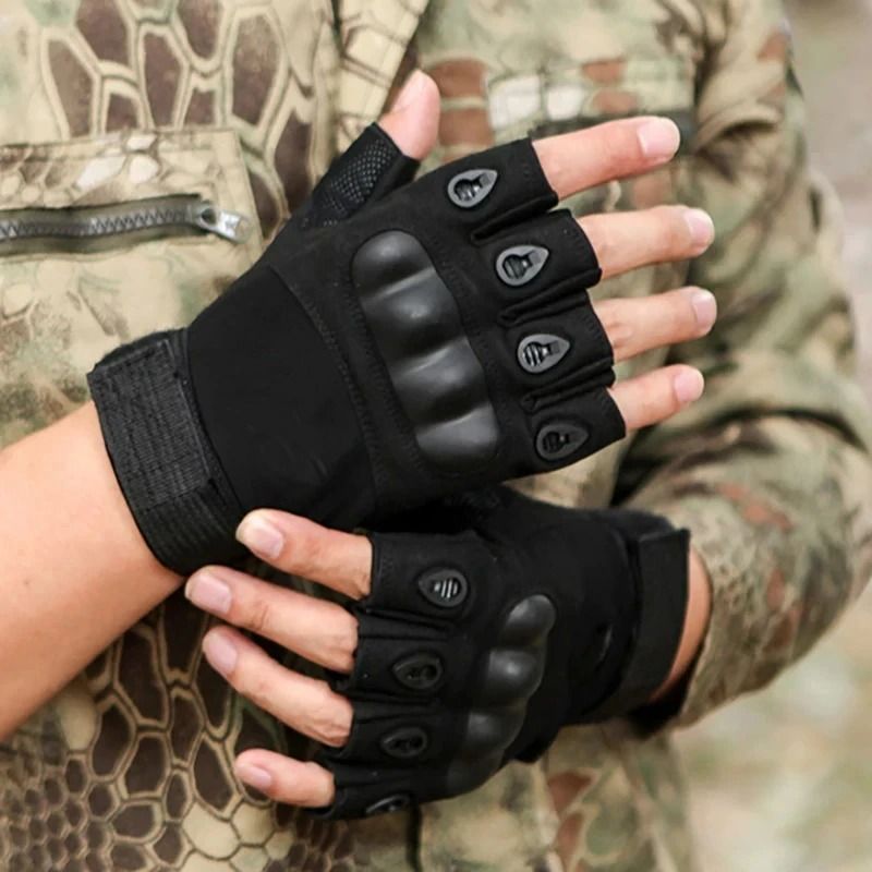 High-Impact Tactical Half-Finger Gloves