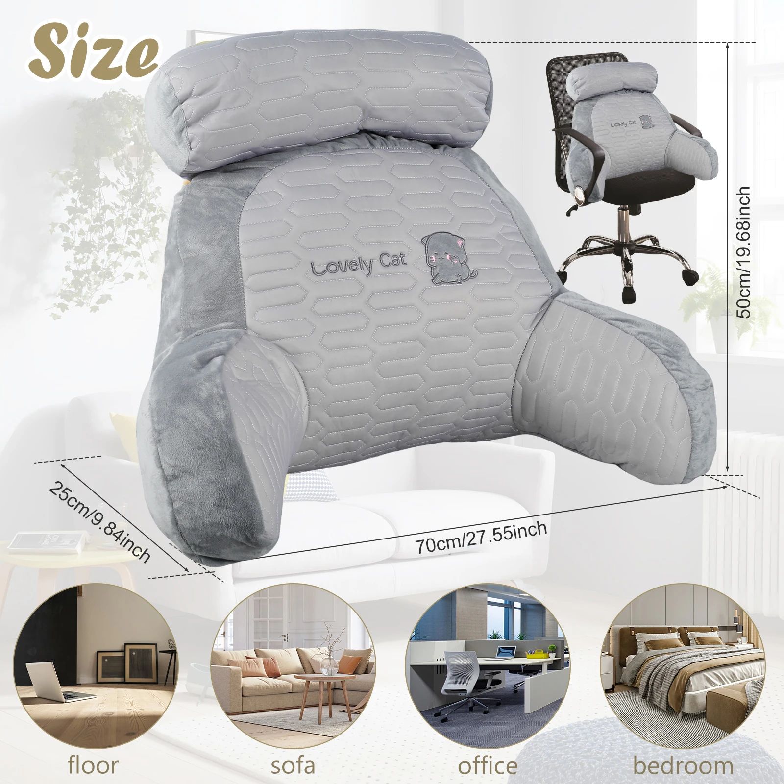 Triangular Backrest Reading Pillow Cushion