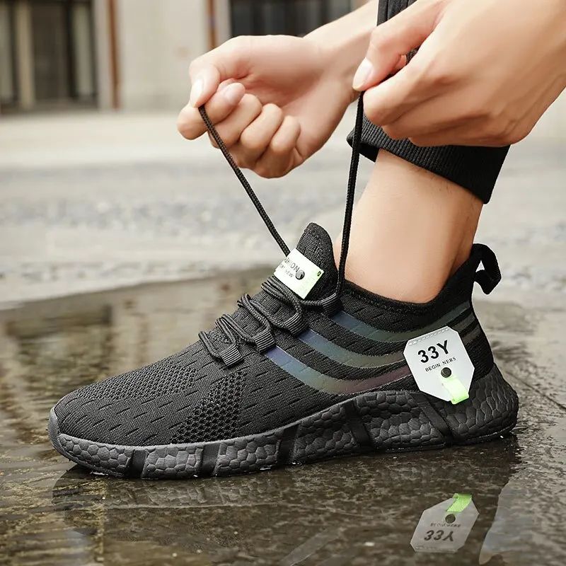 Mens Breathable Mesh Sneakers - Lightweight Walking & Running Shoes with Rubber Grip