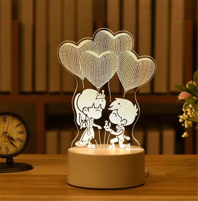 USB Acrylic 3D LED Neon Sign Night Light