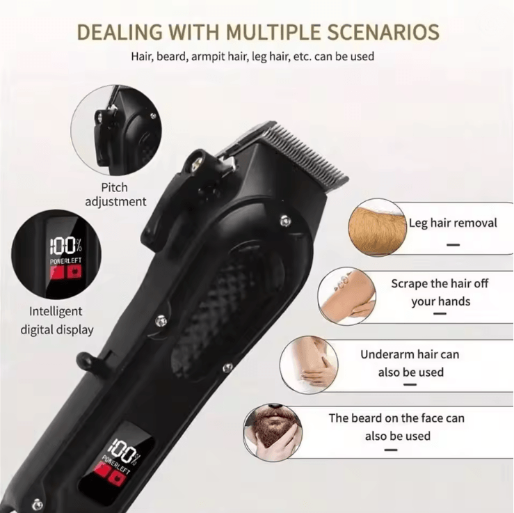 Professional USB Rechargeable Hair Clipper and Cordless Beard Trimmer for Men