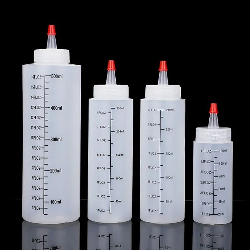 Plastic Squeeze Bottle With Needle Nose Scale For Kitchen Sauce And Oil