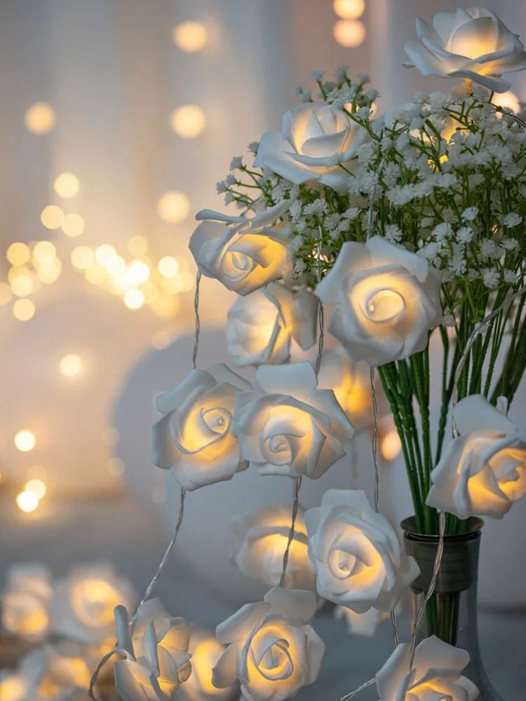 Whimsical Garden 10-LED Rose Blossom Fairy Lights