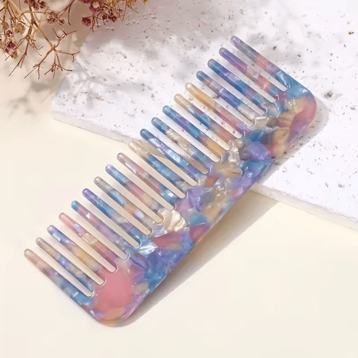 Colorful Wide Tooth Mini Comb Acetic Acid Hair Comb for Curly Thick and Wet Hair