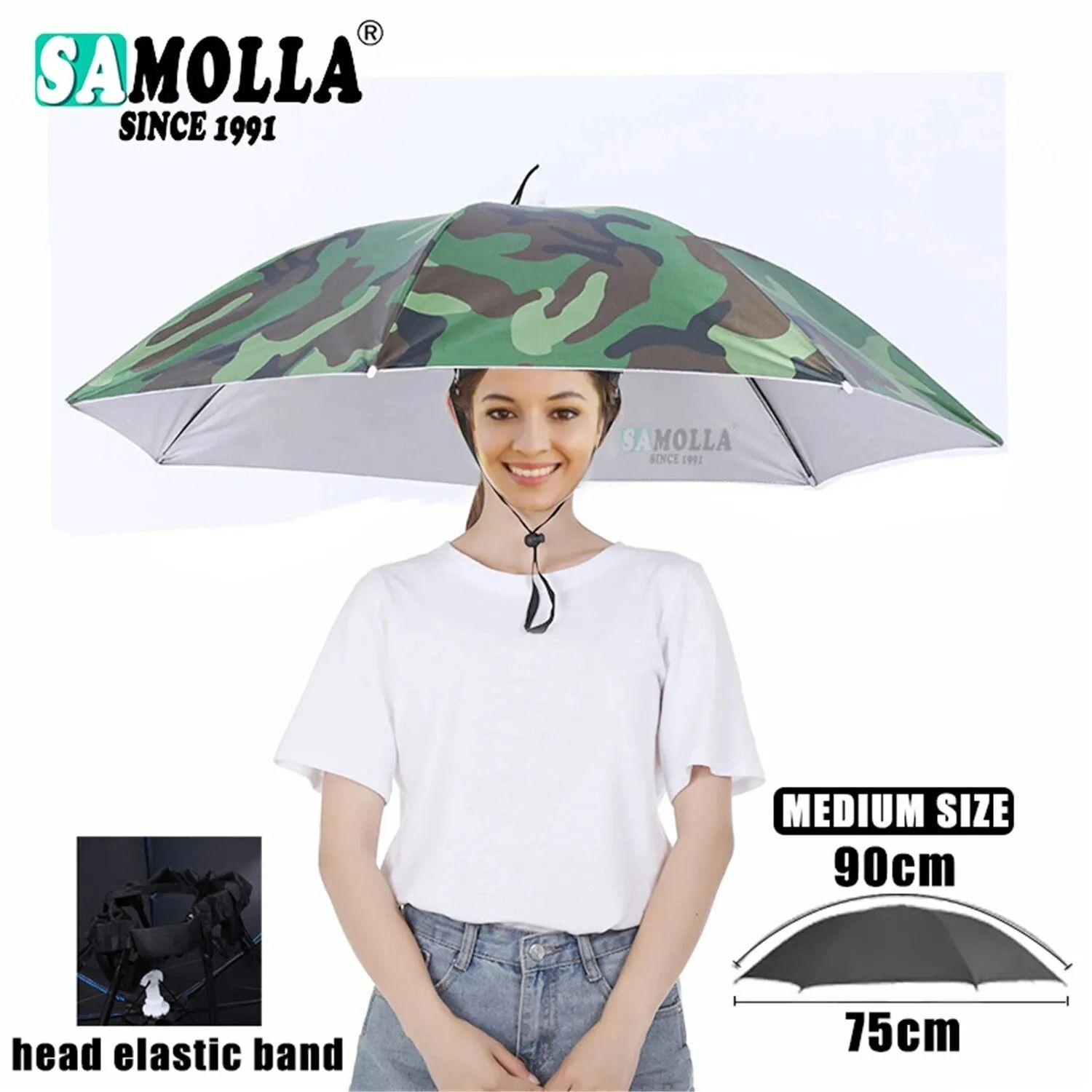 Rain Umbrella Hat Foldable UV Protection Cap