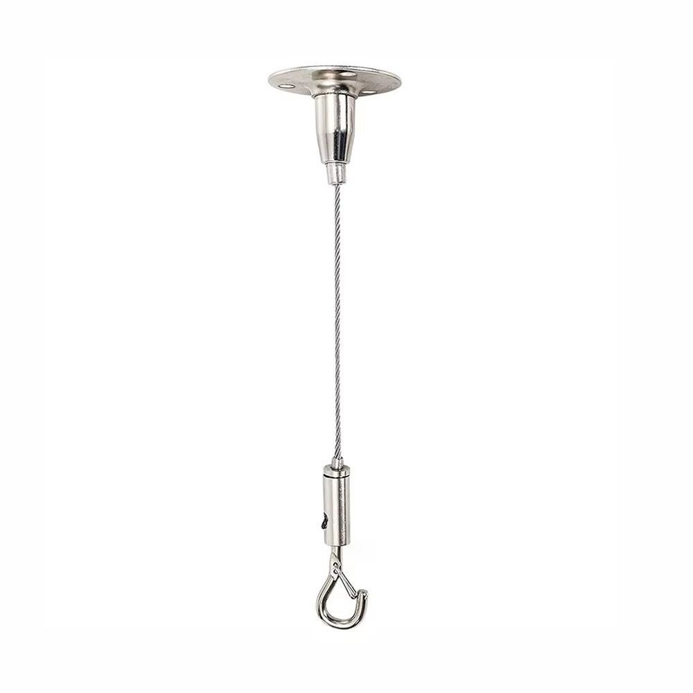 Adjustable Stainless Steel Suspension Wire Rope Lanyard Kit 1.6–6.6ft Retractable Locking Cable