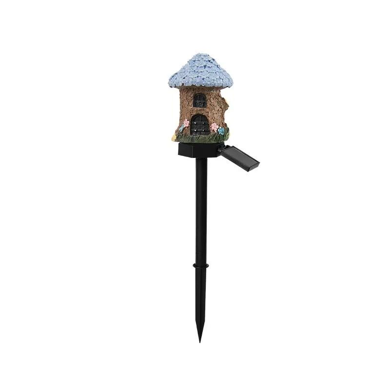 Cartoon Anime Resin Mushroom House Solar Landscape Light