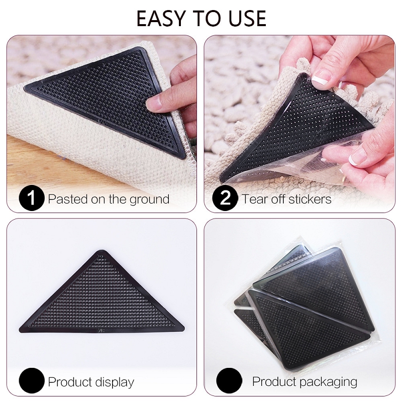 Non Slip Rug Gripper Pads Keep Rugs Flat and Secure on Tile Wood and Marble