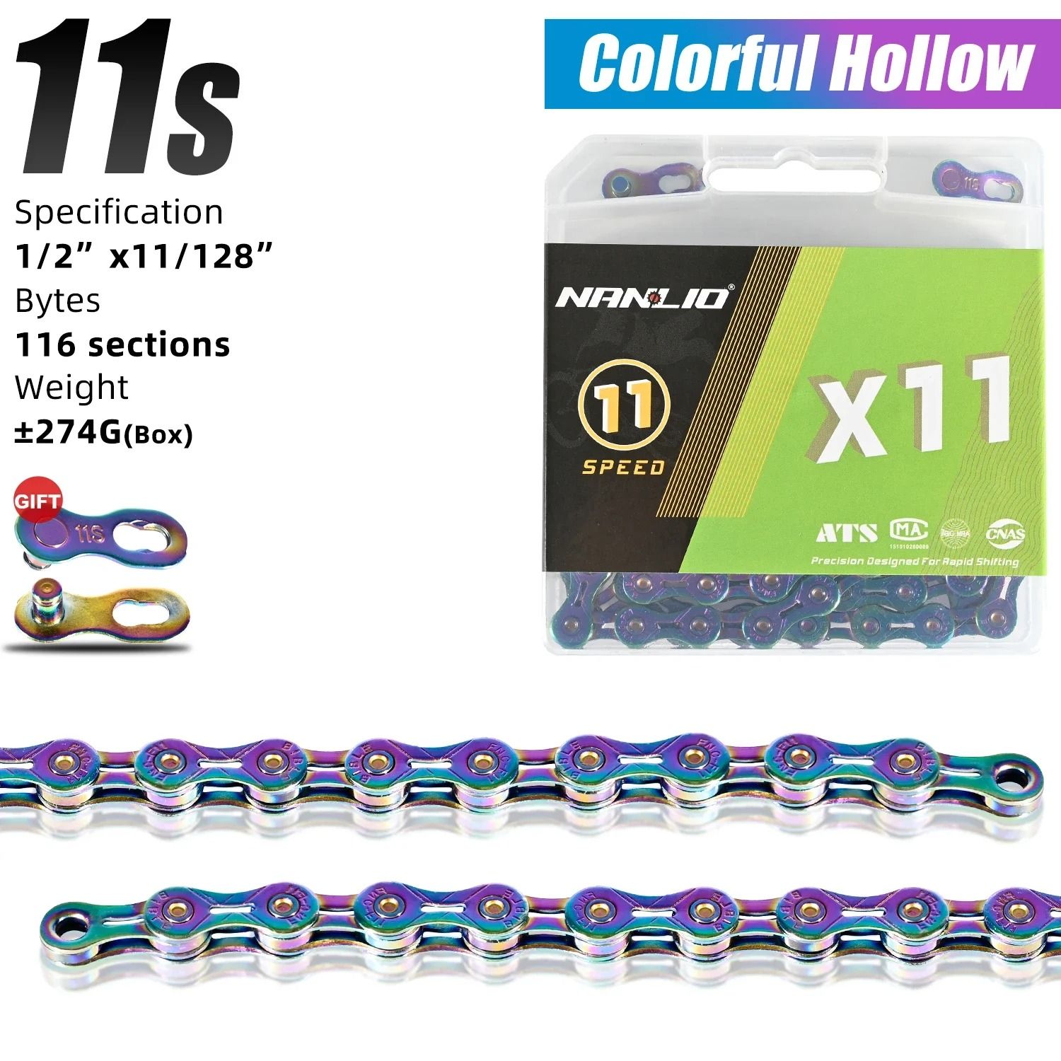 Nanlio Bike Chain X8 X9 X10 X11 X12 Variable Speed 116L 126L
