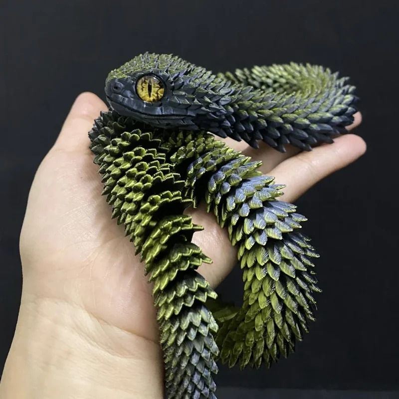 3D Printed Snake Movable Joint Fidget Toy Figurine