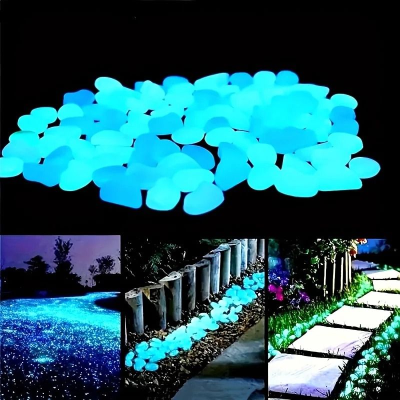 Glow in the Dark Resin Pebbles for Garden Paths Potted Plants and Aquarium Decor