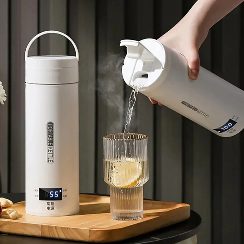 Portable Electric Kettles for Travel, Tea & Coffee Kettle with Anti-Scald Water Thermal Cup