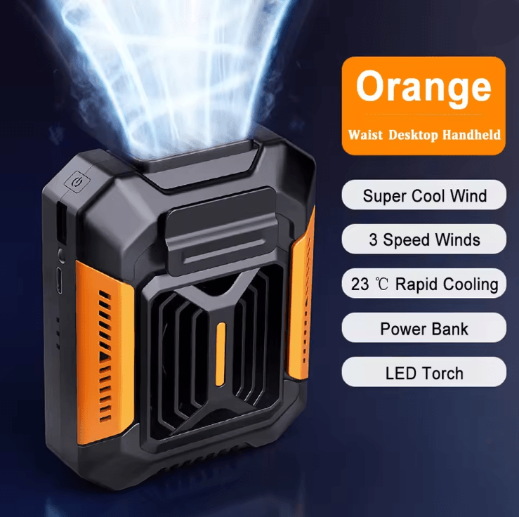 AirGo Personal Belt Clip Fan with Power Bank and Flashlight