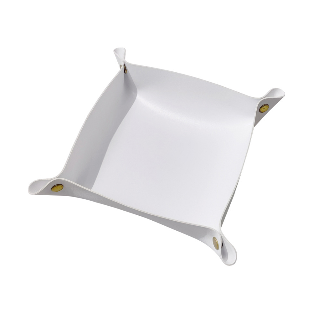 Foldable Leather Tray, Jewelry, Key Catchall Organizer for Desk, Entryway, Nightstand Multi-Purpose Storage Box