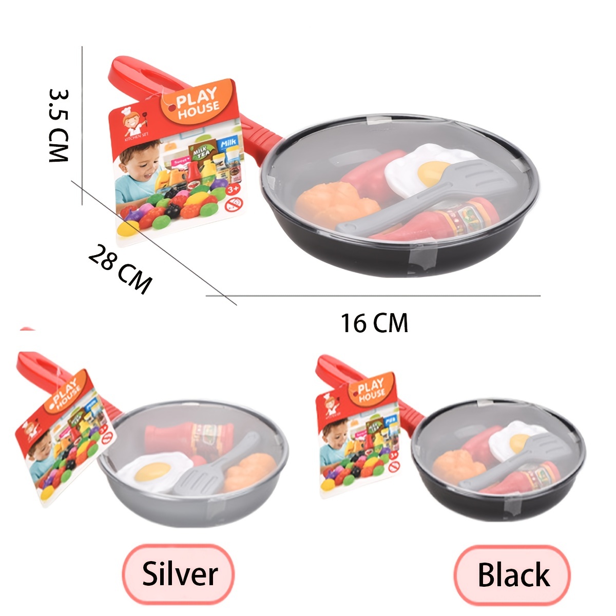 Children Kitchen Food Toys, Simulation Cookware Game Set, Pretend Play Pot, Steak, Vegetable, Bread, Hot Dog, Kids Gift
