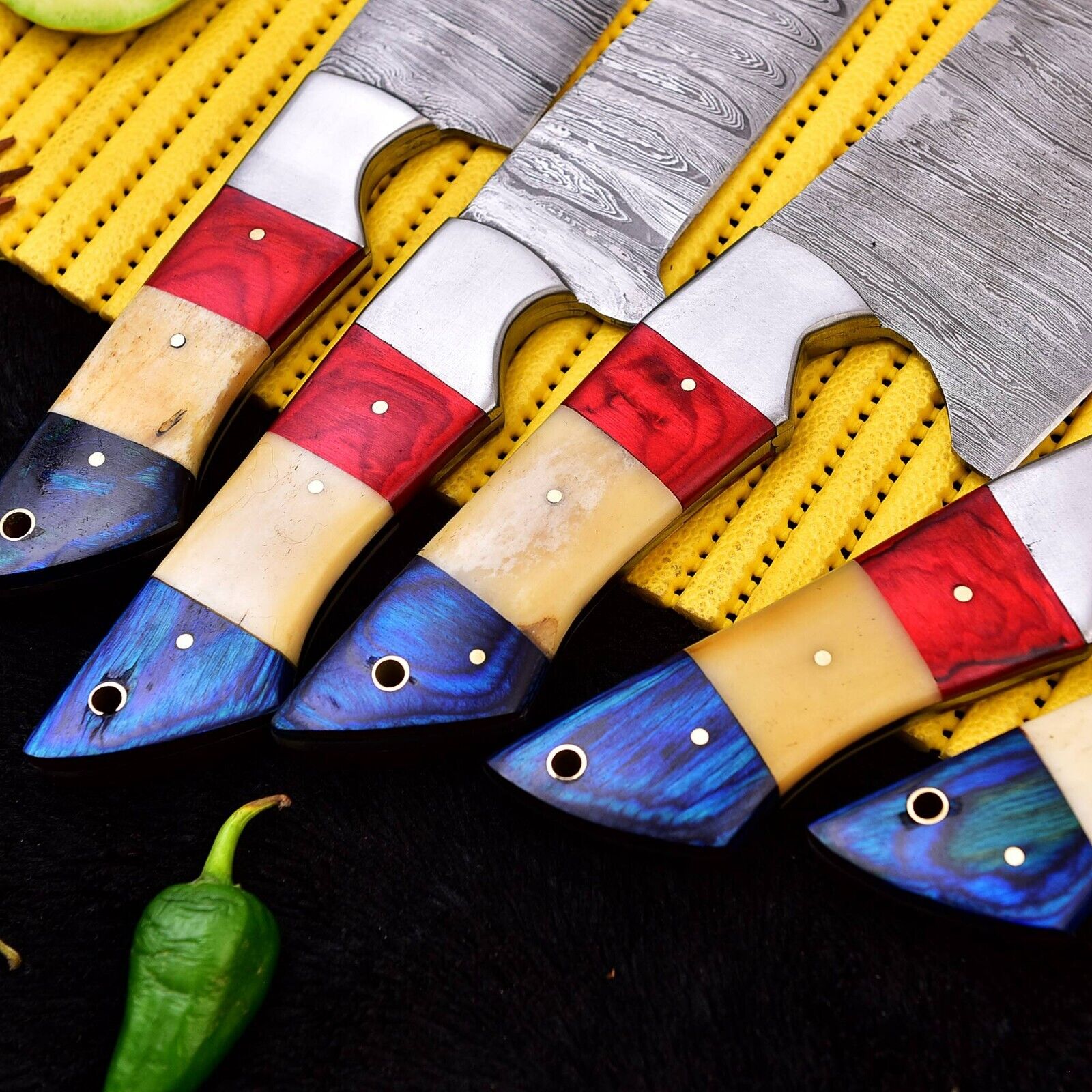 Handmade Chef Set of 5 pieces Kitchen Utility Professional Best Chef Knives