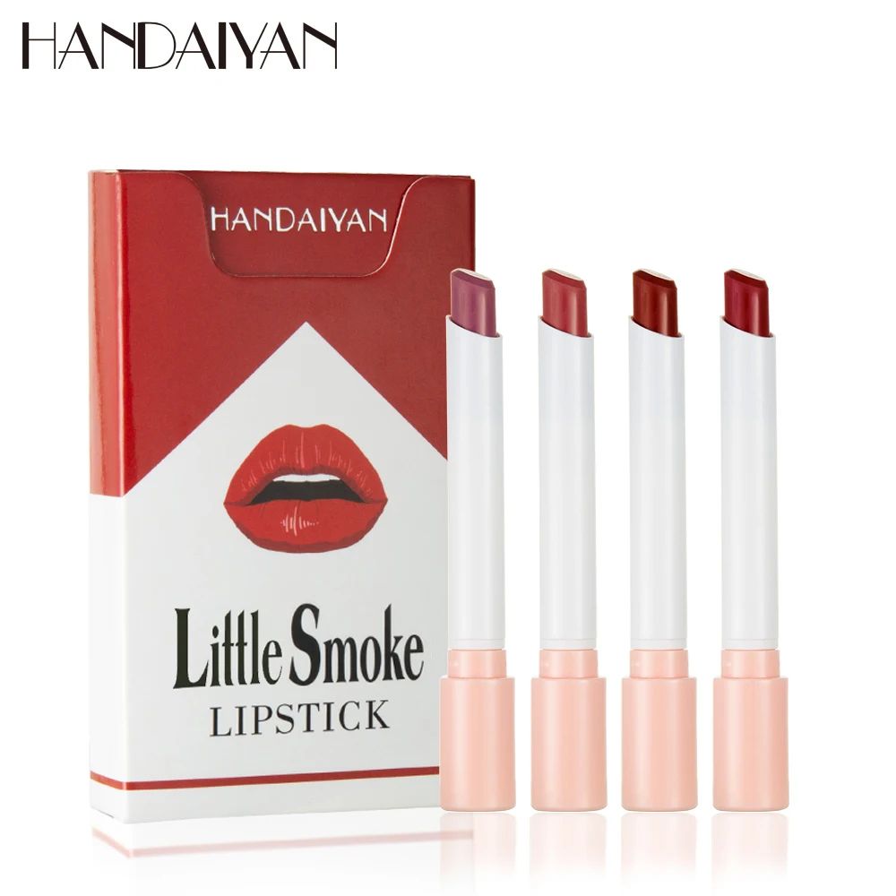 Handaiyan Velvet Matte Lipstick Set – Long-Lasting Small Cigarette Lipsticks, 4pcs