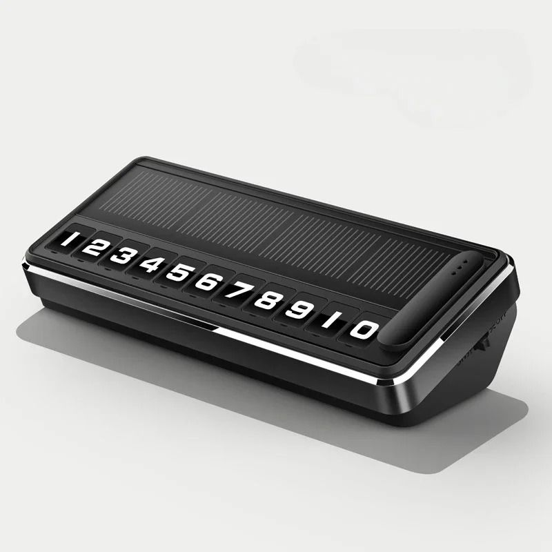 Solar LED Temporary Parking Number Plate Car Dashboard Phone Display