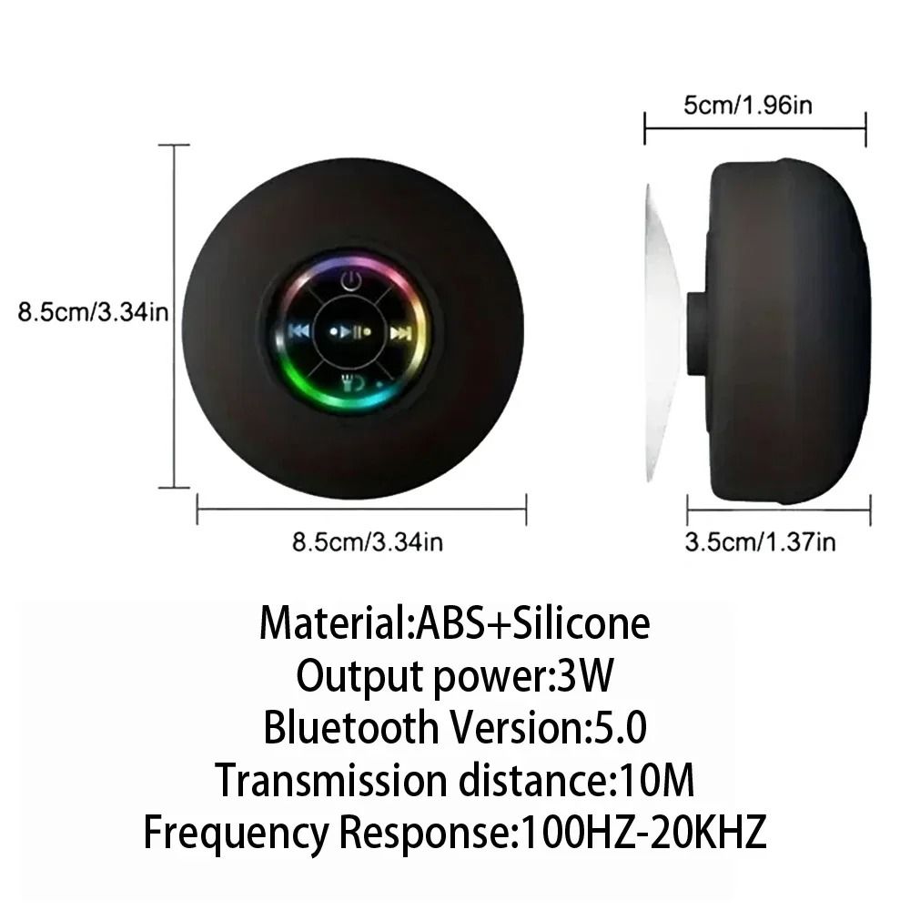 Mini Waterproof Bluetooth Speaker With Suction Cup