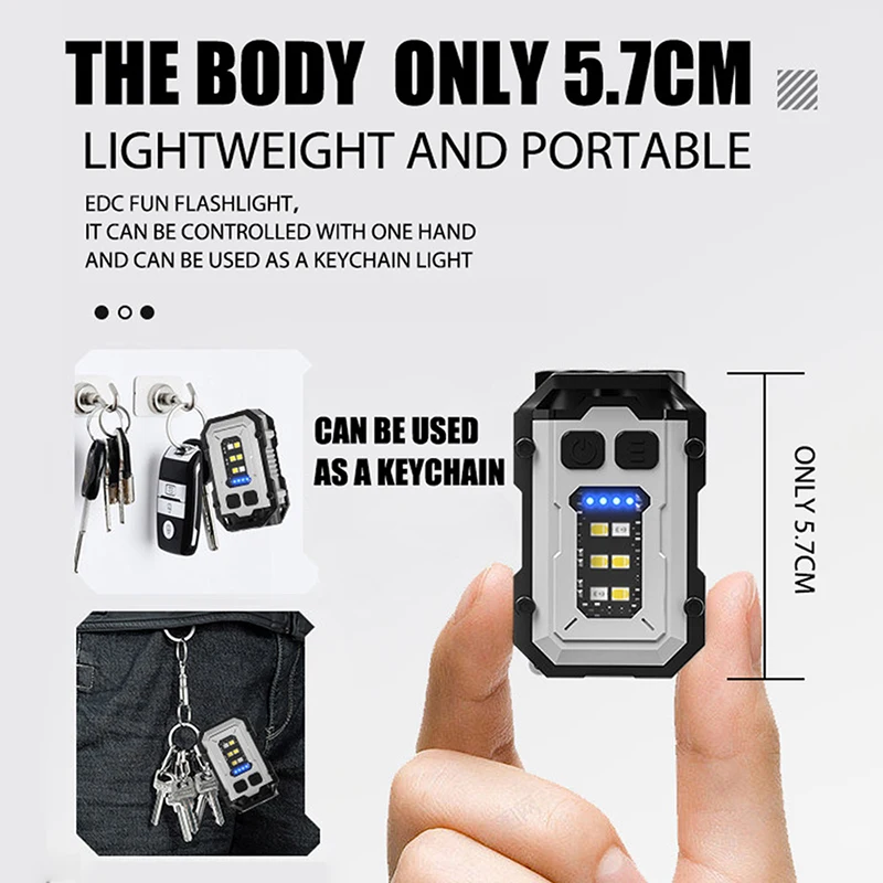 Super Bright Mini LED Keychain Flashlight Magnetic & Rechargeable