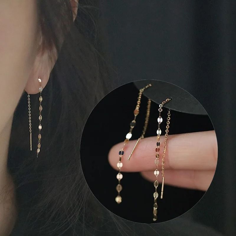 Exquisite Crystal Ear Line Hanging Earrings