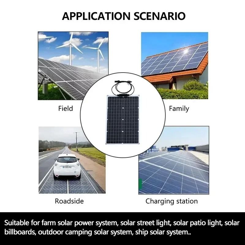 Flexible Solar Panel System with Battery Charger Controller and Inverter Kit