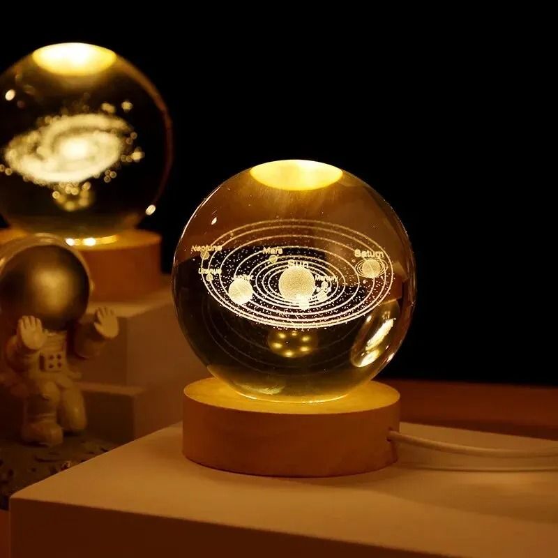 Galaxy Crystal Ball LED Lamp USB Powered Night Light for Home and Festival Decoration