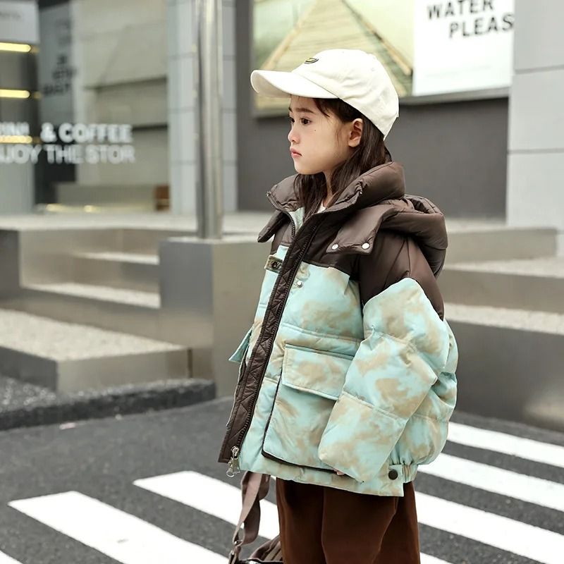 Girls Gradient Patch Down Winter Parka