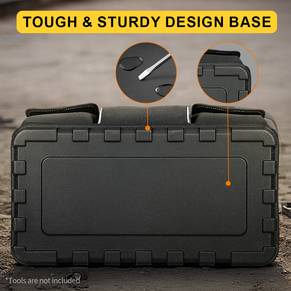 Durable Polyester Heavy-Duty Tool Bag with Wide Mouth & Waterproof Base, Adjustable Shoulder Strap
