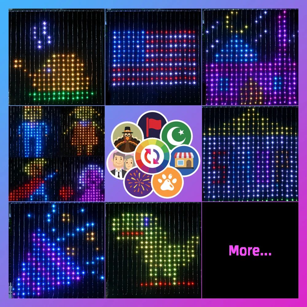 Smart 400 LED USB Curtain Lights with App Control & Music Sync – Colorful DIY LED Fairy Light Curtain for Room, Party, W