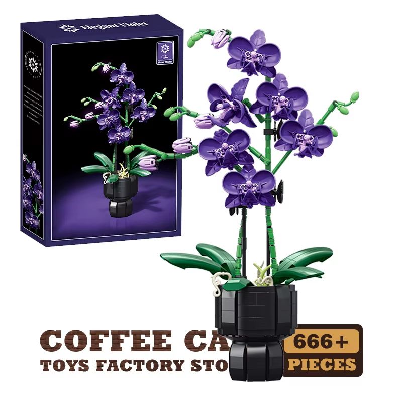 Creative Bonsai Building Blocks Bouquet 3D Model DIY Flower Kit