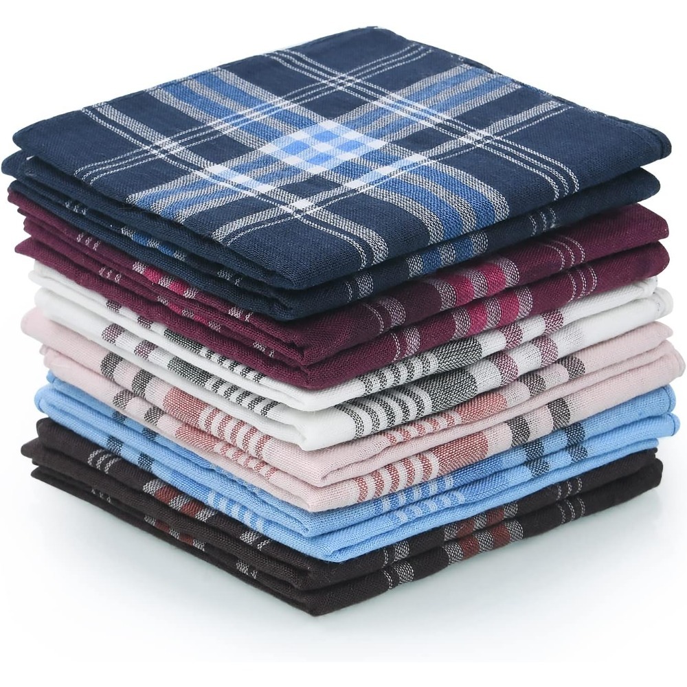 Premium Cotton Handkerchiefs for Men, White Pocket Squares, Soft, Durable, and Stylish Hankies for Men & Women
