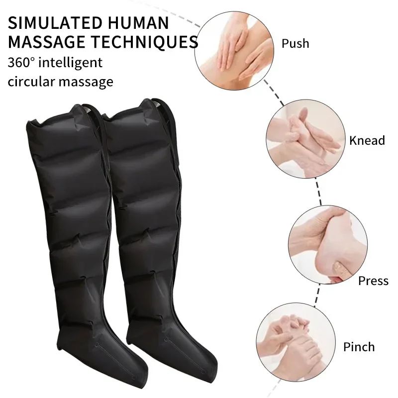AirRelax Pro Wireless Air Compression Leg Massager Boots with Heat & Remote