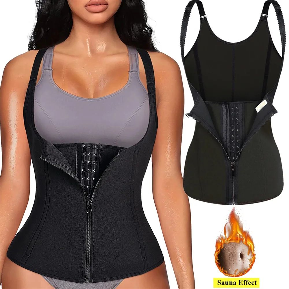 Womens Zipper Waist Trainer Tank Top Body Shaper