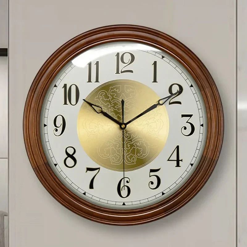 Nordic Solid Wood Wall Clock – Silent Minimalist Large Wooden Wall Clock for Modern Living Room Decor