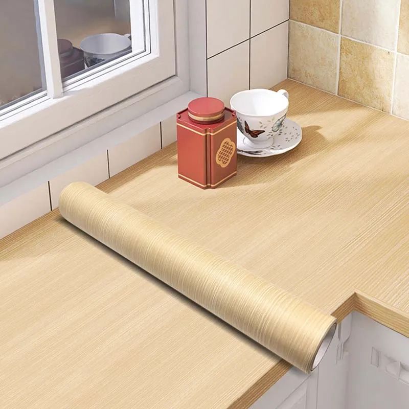 Wood Grain Peel & Stick Cabinet Film - Waterproof, Flame-Retardant Kitchen Renovation Wrap
