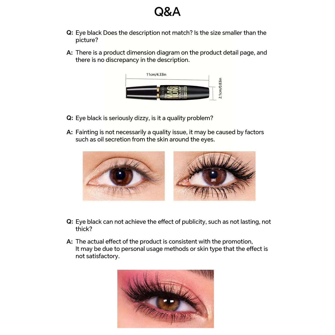 4D Black Waterproof Mascara Lengthening Thickening and Curling Liquid Fiber Lash Makeup