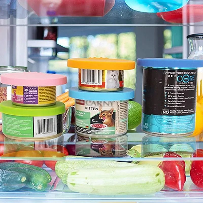 Reusable Pet Food Can Cover and Spoon Set