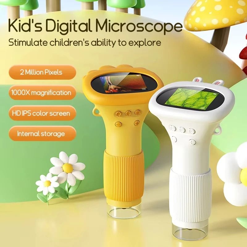 Digital Kids Learning Microscope – 1000x HD Magnifier with 200MP Lens – Educational Photo & Video Science Tool