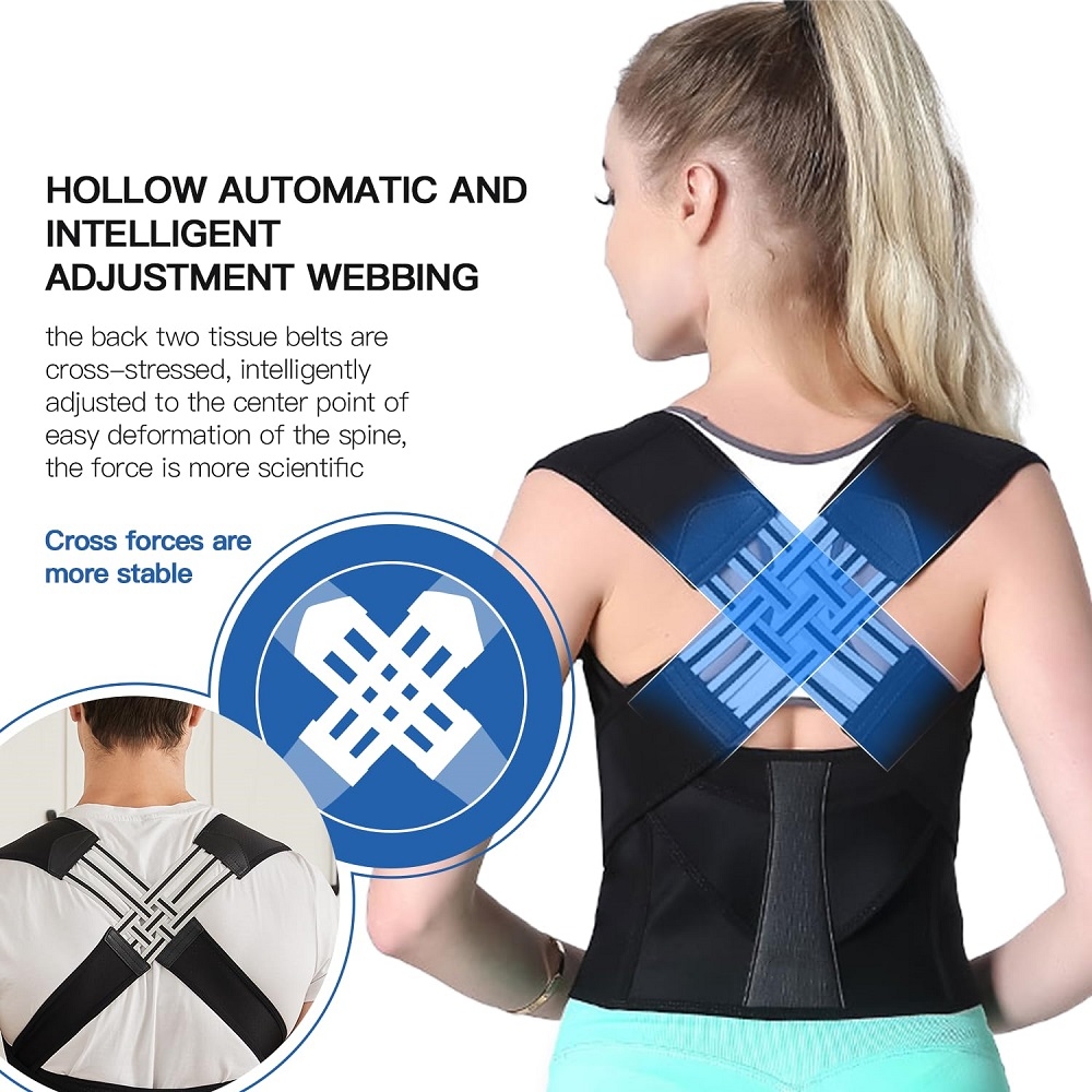 Adjustable Shoulder Straightener, Full Back Support, Back Brace Posture Corrector for Women and Men Pain Relief Upper