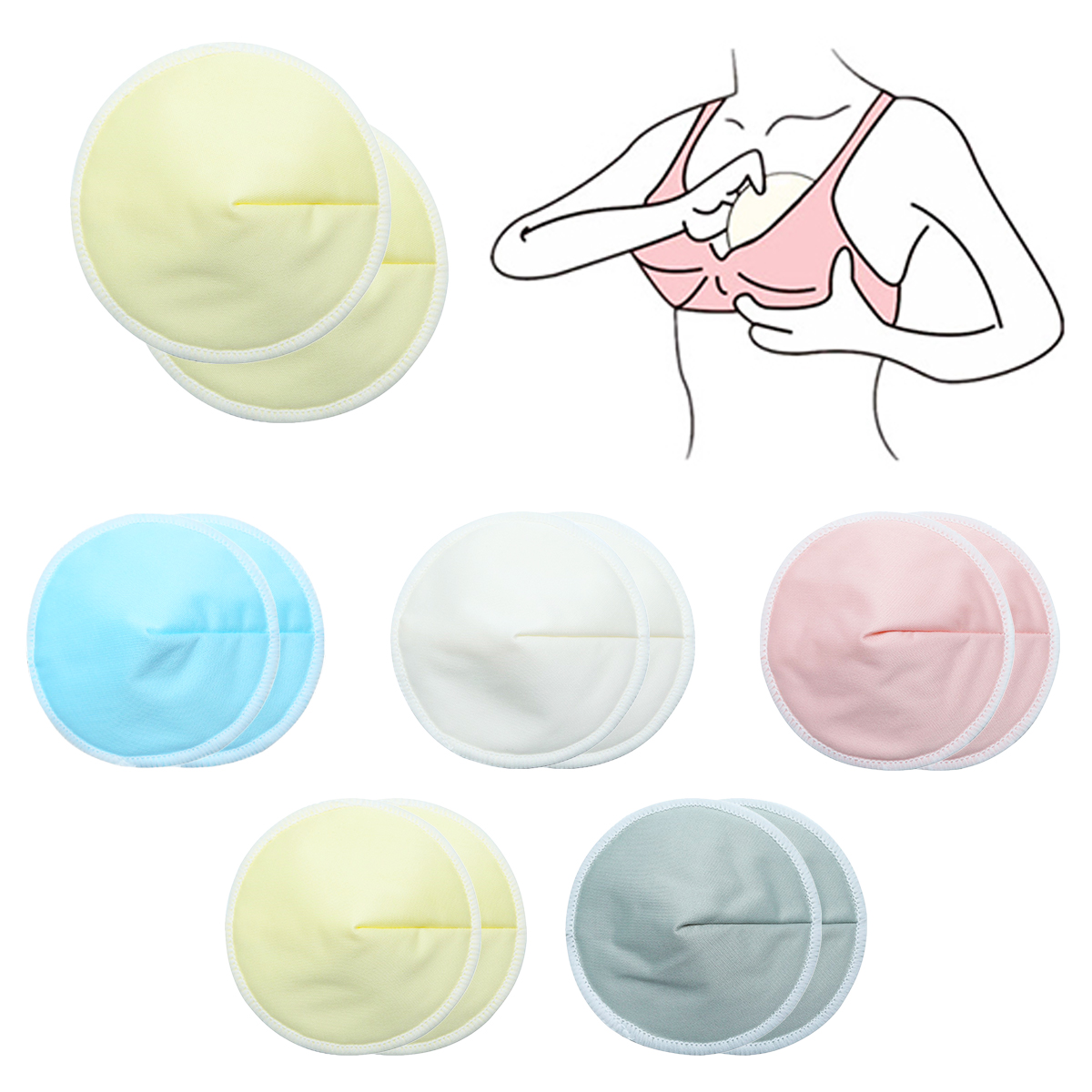 Reusable Breastfeeding Pads, Organic Bamboo Viscose Nursing Pads, Washable Breast Pads for Breastfeeding