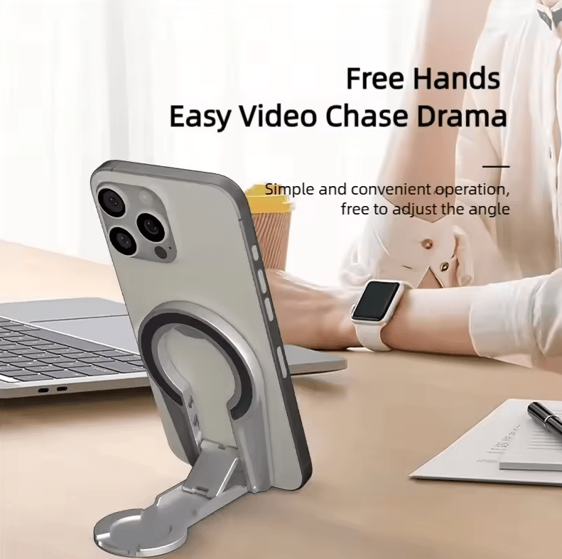 MagSafe Magnetic Phone Grip Stand – Foldable Dual-Sided Holder & Desk Mount