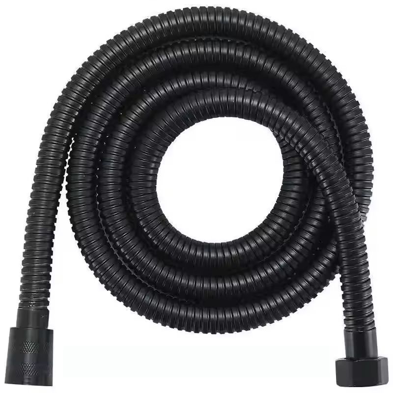 Flexible SUS 304 Stainless Steel Shower Hose – 1.5 m / 2 m (Black / Silver) Bathroom Extension Pipe