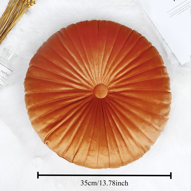 Nordic Candy Color Quilted Pumpkin Pillow Cozy Round Floor Cushion & Bay Window Seat Pillow