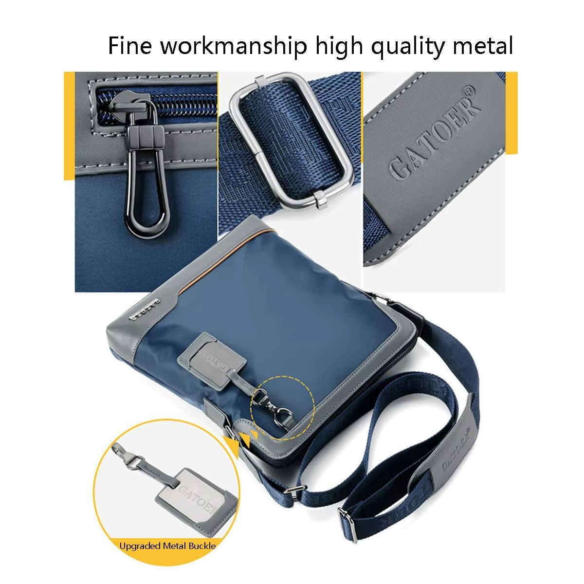 Men's Large Capacity Shoulder Bag – Durable PU Leather Crossbody with Spacious Design