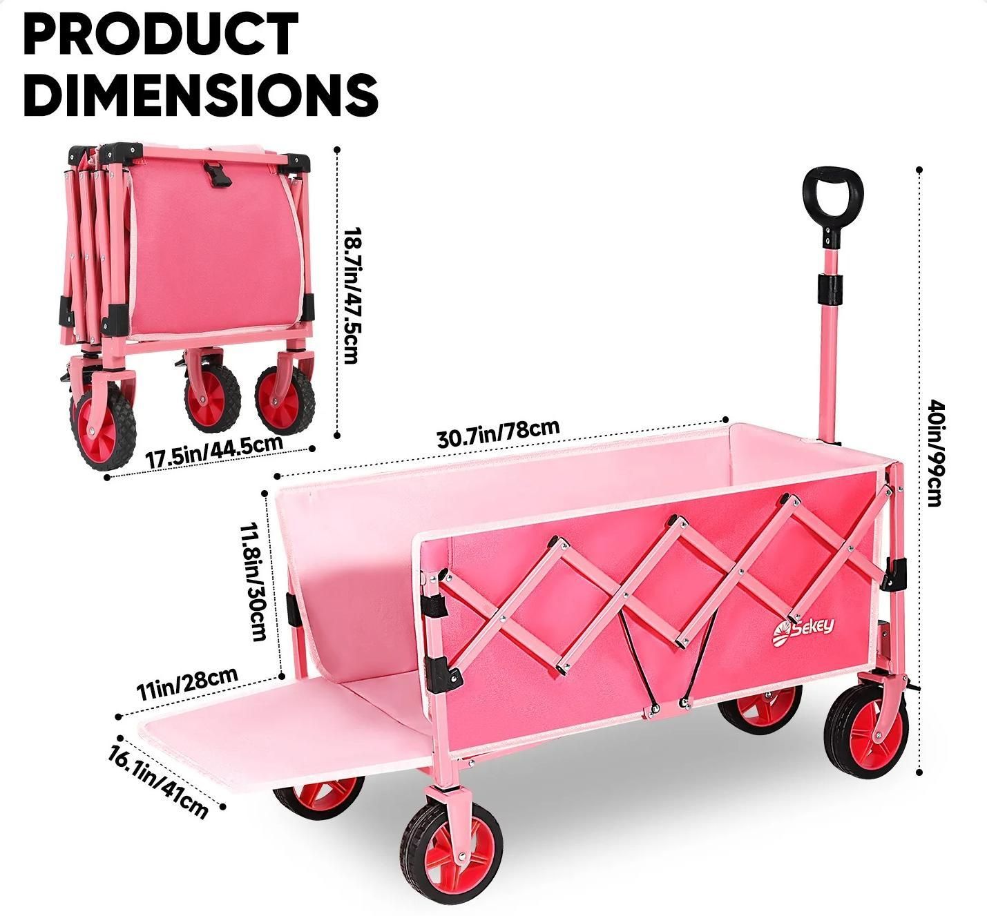 Folding Collapsible 52 Inch Utility Wagon Cart