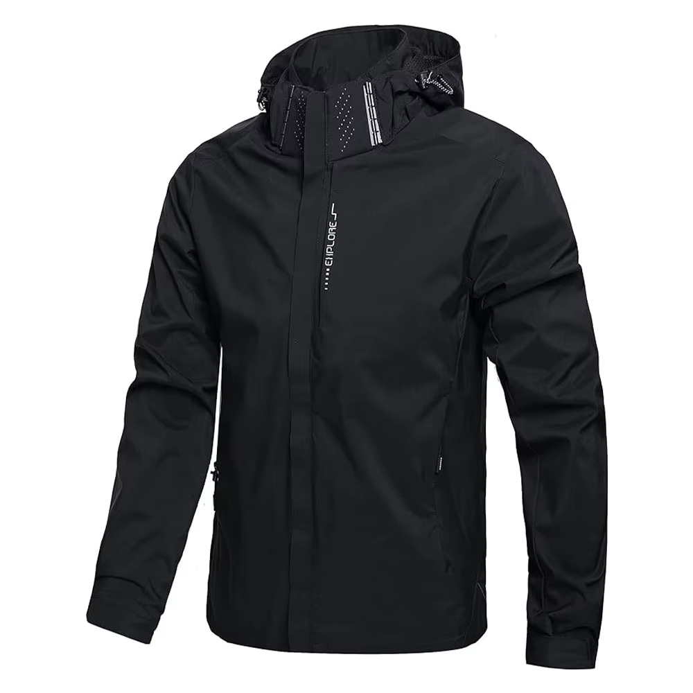 Mens Waterproof Windproof Hiking Rain Jacket with Hood