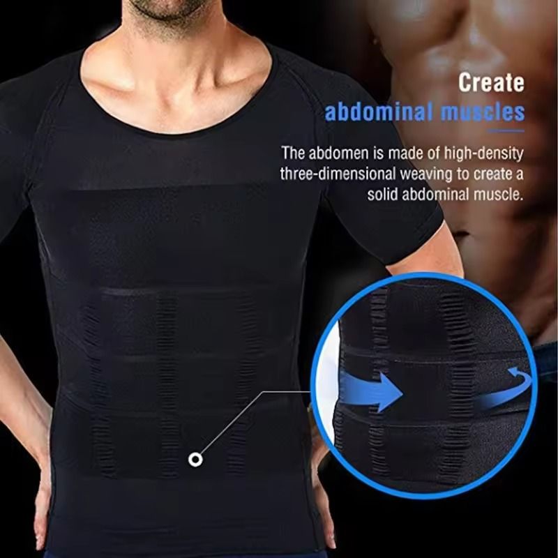 SculptFit Men's Compression Undershirt Slimming Shapewear for Gynecomastia & Tummy Control