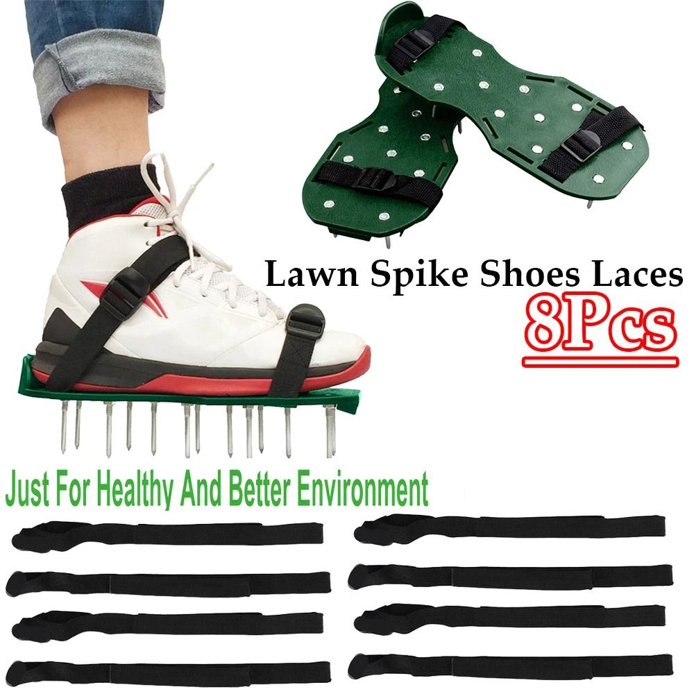 8-Piece Lawn Spike Shoe Replacement Straps – Durable Nylon Garden Aerator Shoe Laces